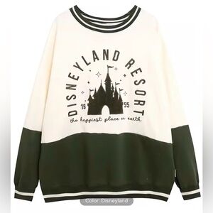 NWT Disney Disneyland Resorts Green and‎ White Knit Sweatshirt size 2X B096
